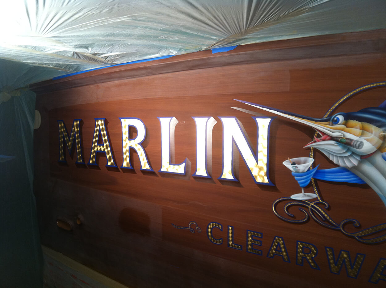 Marlin Darlin Clearwater Florida Boat Transom BOATS TRANSOM ARTWORK